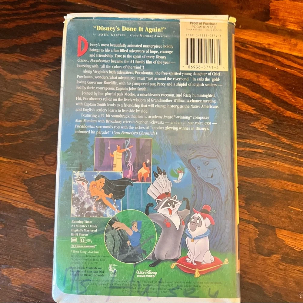 Lot of 3 VHS DISNEY PRINCESS MOVIES SNOW WHITE POCAHONTAS SLEEPING BEAUTY